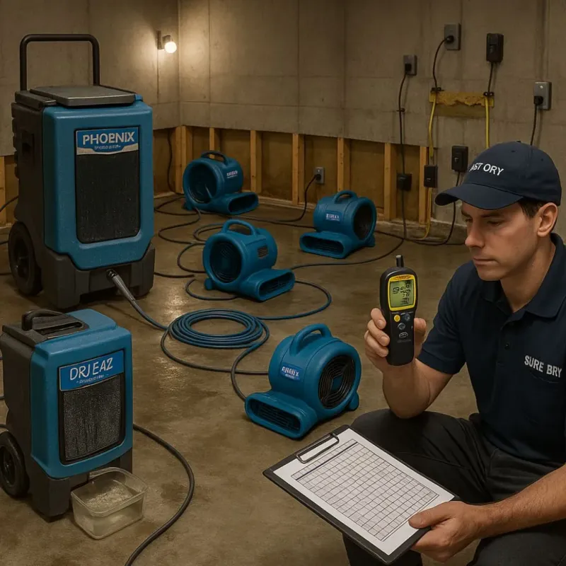 Structural Drying and Dehumidification process in Mount Vernon, TX